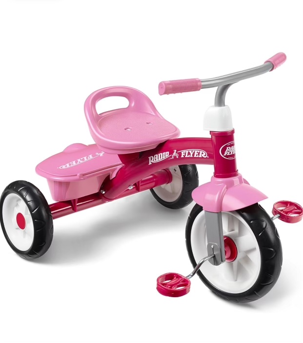 Radio Flyer Pink Rider Trike, Outdoor Tricycle for Toddlers Age 3-5