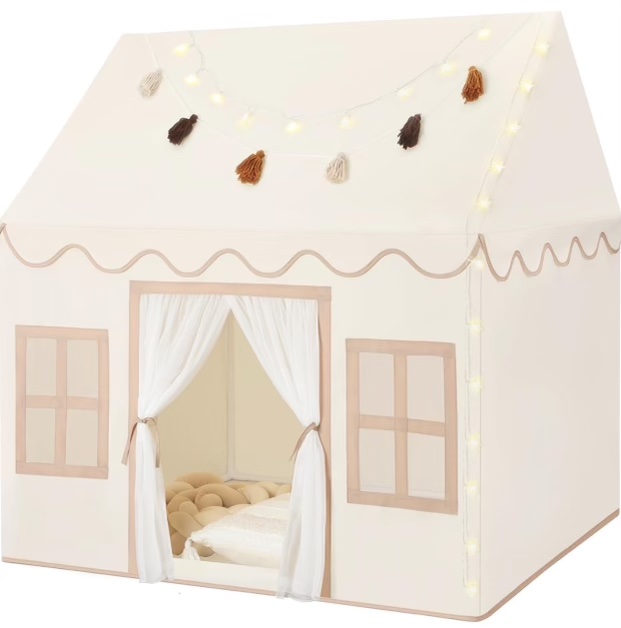 Senodeer Kids Play Tent with Star Lights, Tissue Garland - Toddler Bed Tent - Playhouse for Toddlers Indoor Kids Room 