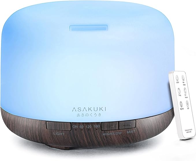 ASAKUKI 500ml Premium, Essential Oil Diffuser with Remote Control