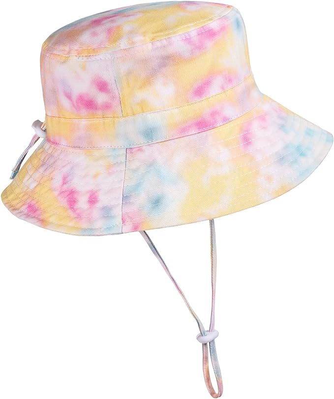 Adjustable Wide Brim Sun Hat - Summer Bucket Hat  for Infant Toddler and Kids UPF 50+