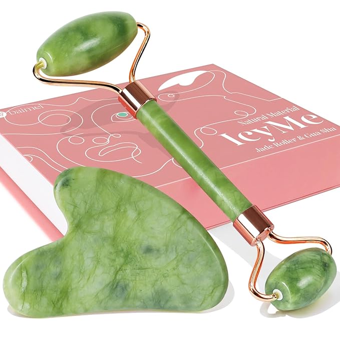 BAIMEI Gua Sha & Jade Roller Facial Tools Face Roller